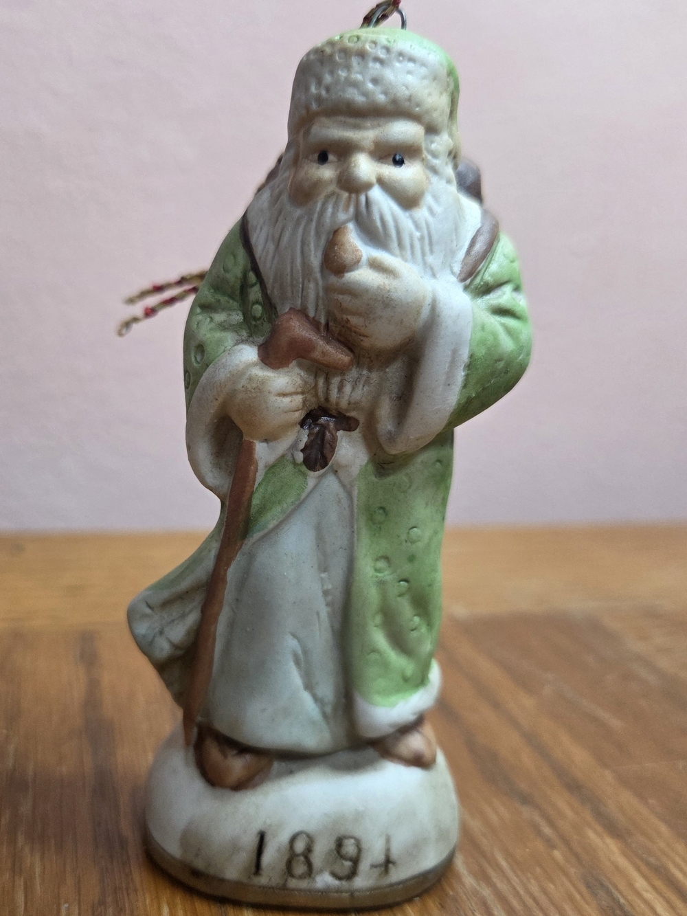 Japanese Weekend Green & Cream Santa Figurine Ornament - Picture 5 of 9